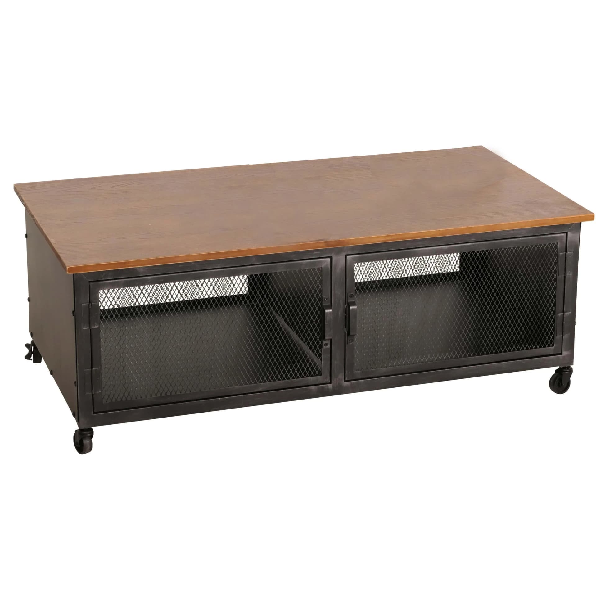 MCW Couchtisch Industrial Retro Metall Holz Schwarz Braun - Bild 2