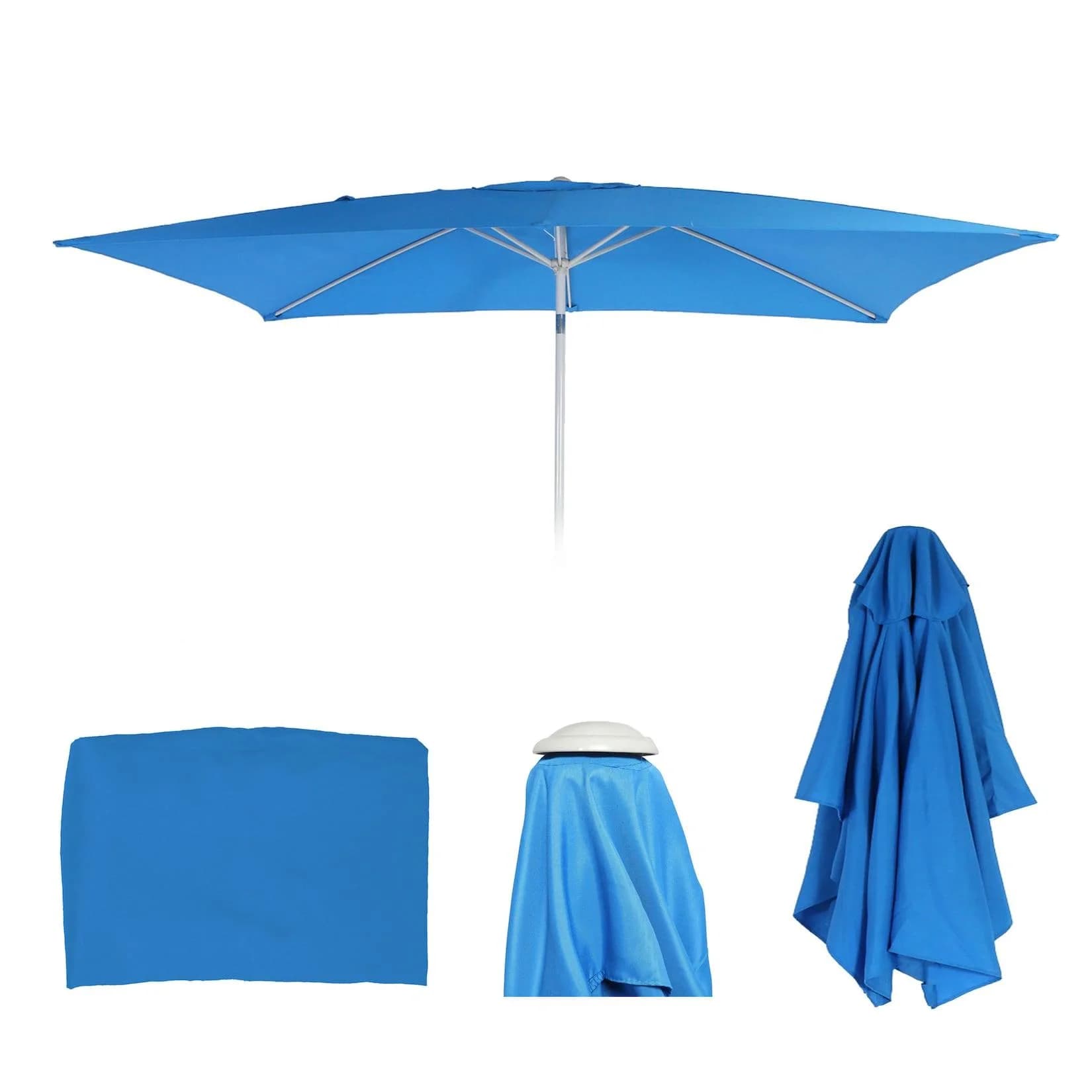 MCW Ersatz-Bezug Sonnenschirm Castellammare Blau 2x3m UV 50+