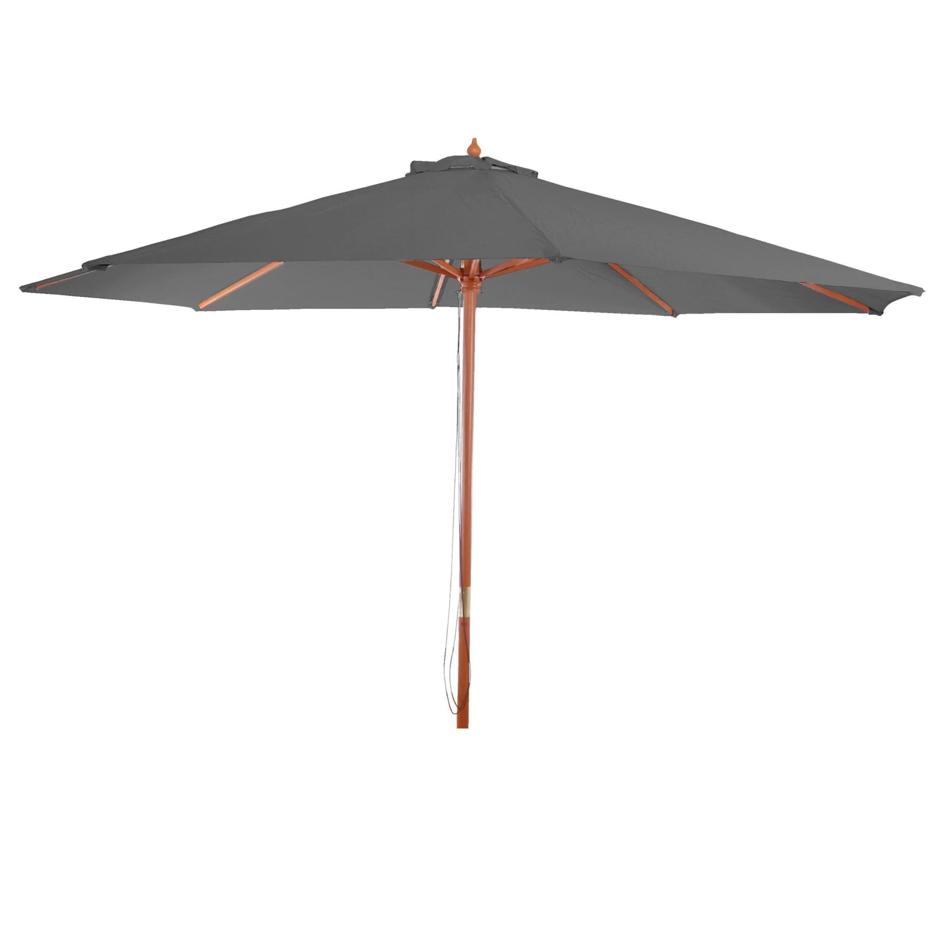 Sonnenschirm Lissabon Gartenschirm Marktschirm 3,5m Polyester Holz Dunkles Grau - Bild 2
