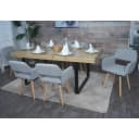 6er-Set Esszimmerstuhl MWC-A50 II Grau Holz Stoff Bouclé Bild 1
