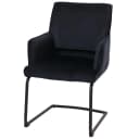 Freischwinger MCW-N60 Esszimmerstuhl mit Armlehnen Stoff anthrazit-blau Bild 1
