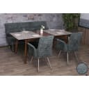 MCW Esszimmer-Set 2er Stuhl mit Armlehne + Sitzbank blau-grün Bild 1
