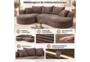 MCW Loungesofa MCW-P19-l Braun Cord Taschenfederkern Bild 4