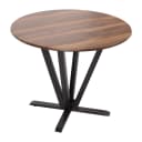 Bistrotisch MCW-M56, Esstisch Massiv-Holz HPL Laminat Melamin Ø92cm, Sheesham Holz-Optik, Dunkles Gestell Bild 2