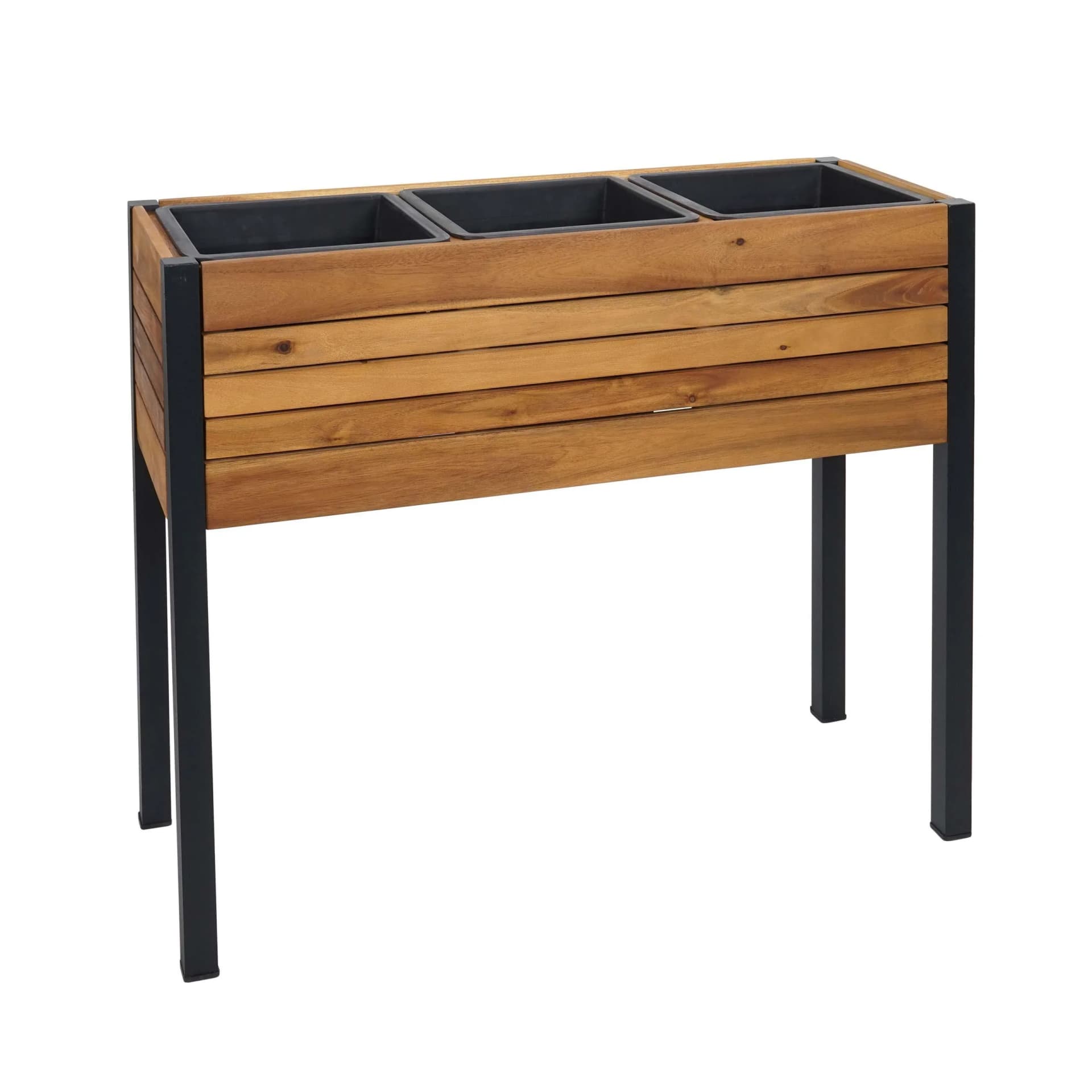 MCW Pflanzkasten MCW-L22 Hochbeet Alu Akazie Holz braun - Bild 2