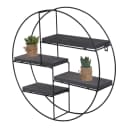 MCW Wandregal Industrial Dunkelgrau 4 Böden Metall Massivholz Bild 1