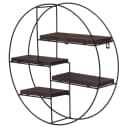 MCW Wandregal Industrial 4 Böden Metall Massivholz Dunkelbraun Bild 2