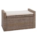 Aufbewahrungstruhe Genua Truhe Sitzbank Garderobenbank Kubu Rattan 88cm Grau-Braun Bild 1