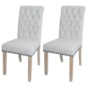 MCW 2er-Set Esszimmerstuhl Chesterfield Weiß Stoff Bild 1
