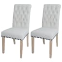 MCW 2er-Set Esszimmerstuhl Chesterfield Weiß Stoff Bild 2
