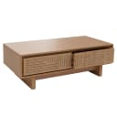 Couchtisch MCW-O33 Sofatisch Wohnzimmertisch Beistelltisch 2 Schubladen 2 Fächer Melamin 40x120x60cm Ulme Natur Bild 2