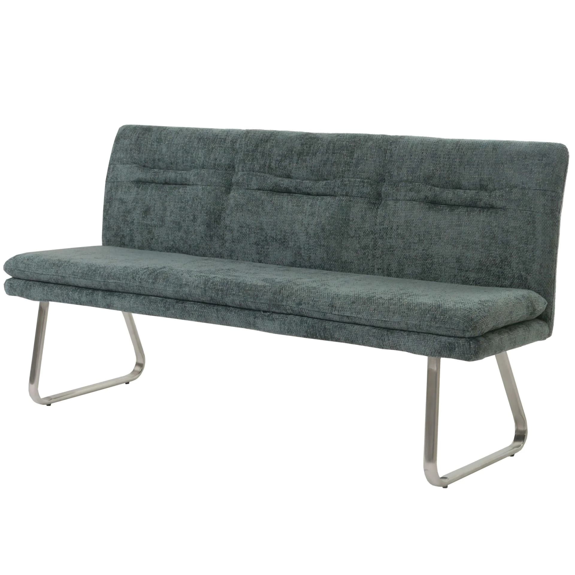 MCW Sitzbank MCW-H70 Esszimmerbank Polsterbank mit Lehne Chenille Blau-Grün - Bild 2