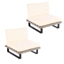 MCW 2er-Set Lounge-Sessel MCW-H54 Garten-Sessel Spun Poly Akazie Holz FSC-zertifiziert Alu ~ grau, Polster cremeweiß Bild 2