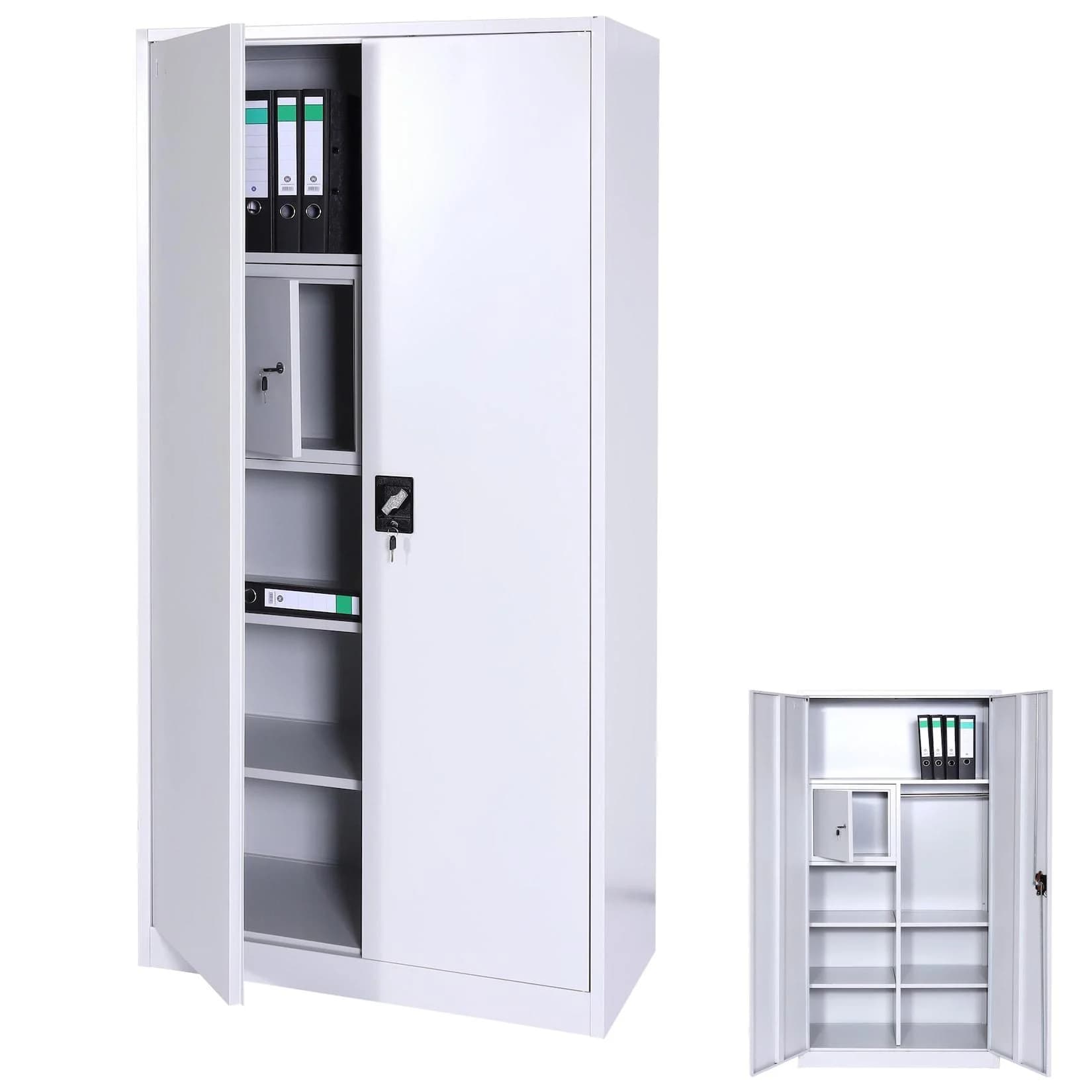 MCW Aktenschrank MCW-L60 Grau Stahl Mit Kleiderstange