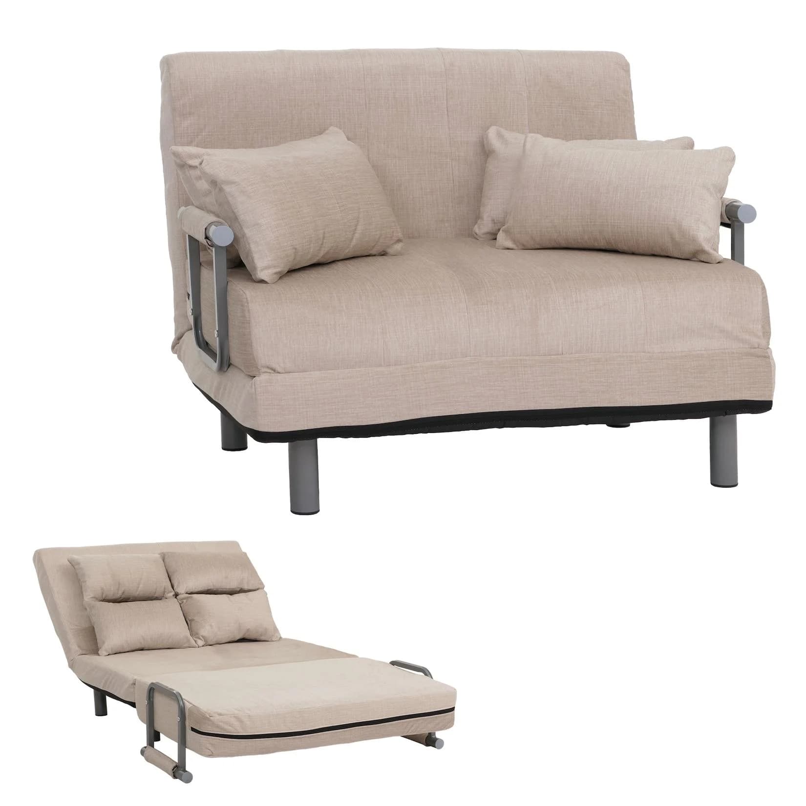 MCW Schlafsessel K29 Klappsessel mit Liegefläche 190x100cm Chenille Creme