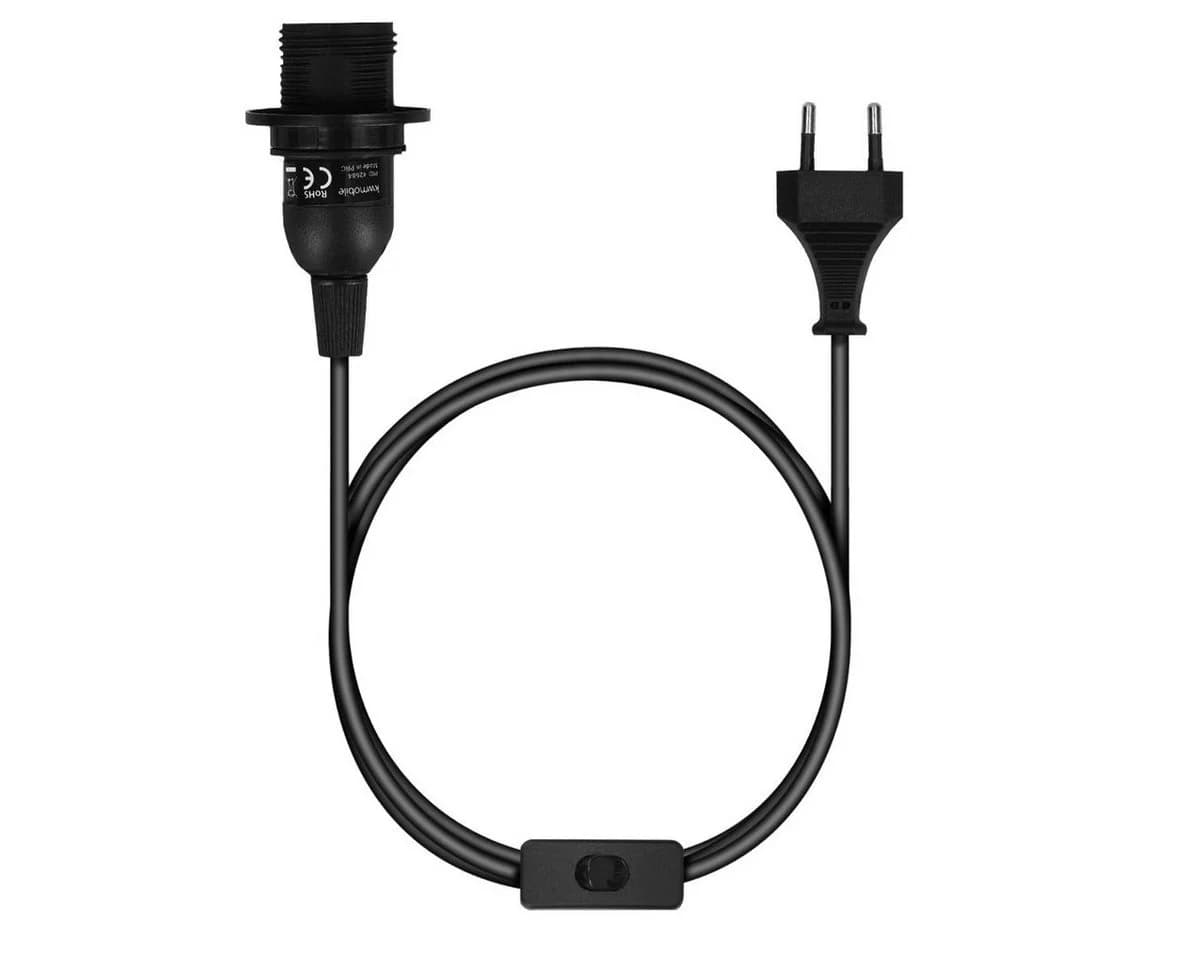 kwmobile E14 Lampenfassung mit Schalter - 3,5m Netzkabel Schwarz - Bild 5
