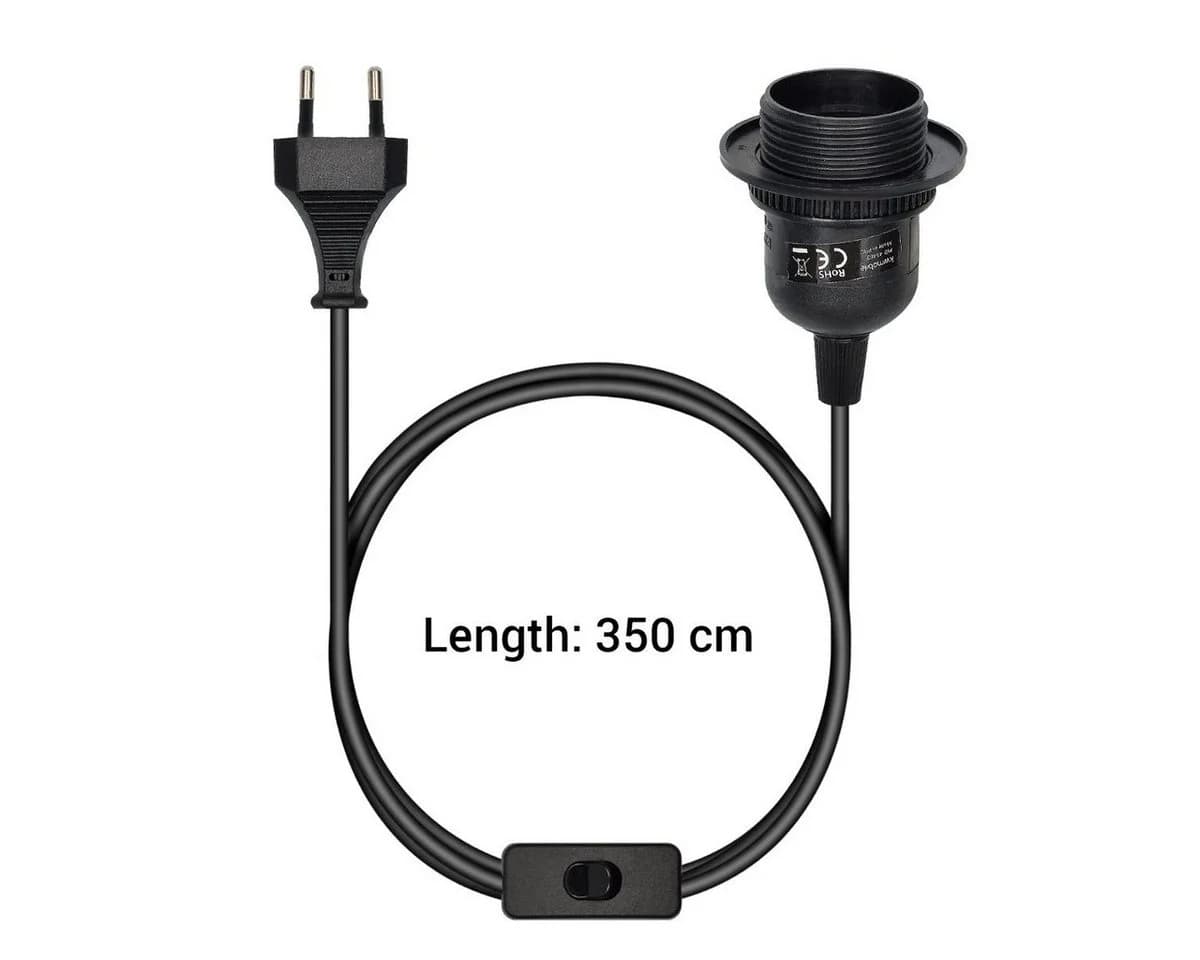 kwmobile Lampenfassung E27 mit Schalter und 3,5m Kabel