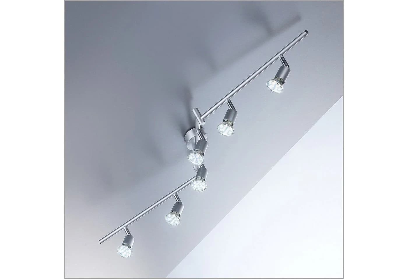 B.K.LICHT LED Deckenspots 6-flammig Silber Schwenkbar - Bild 3