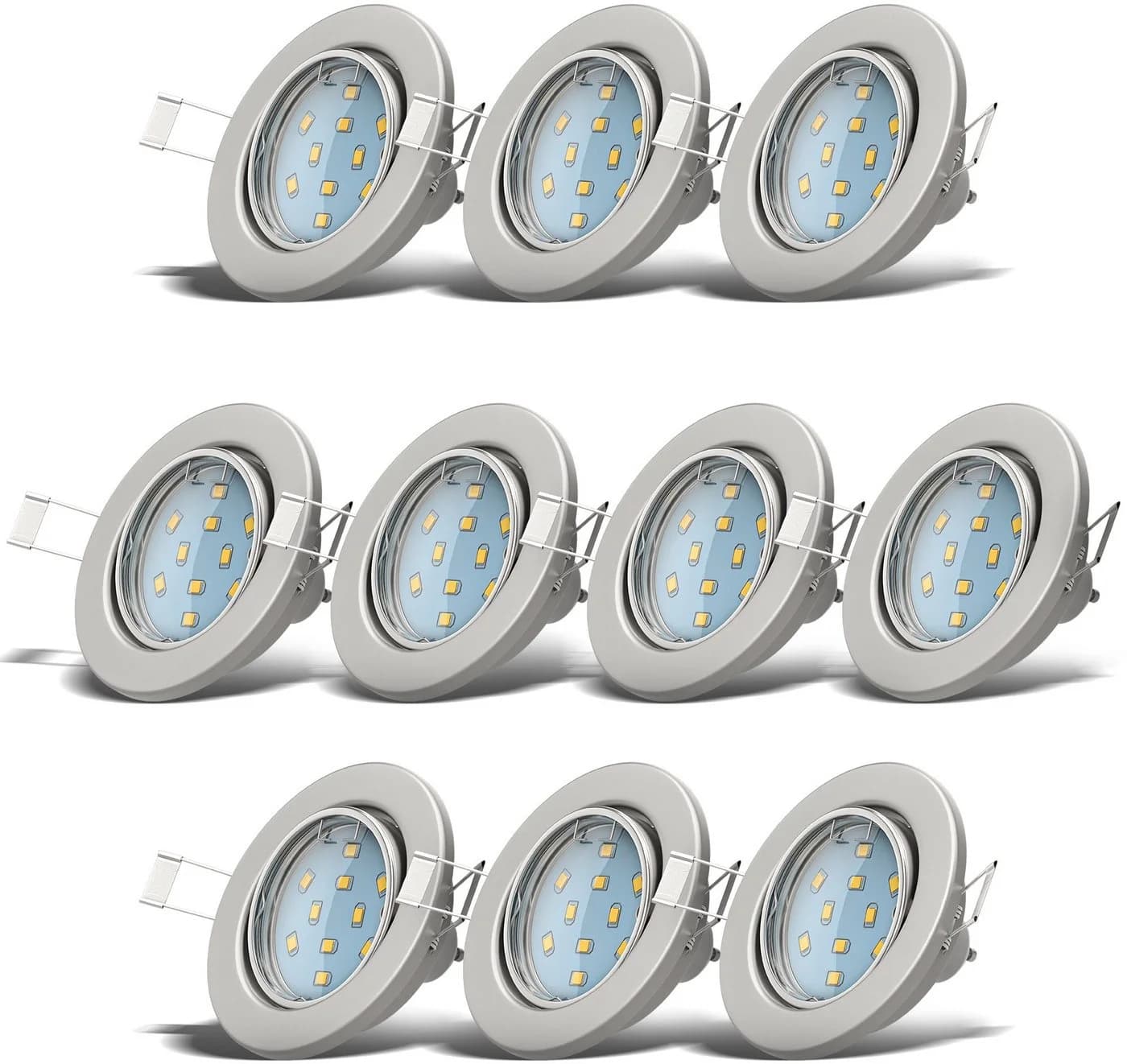 B.K.Licht LED Einbaustrahler schwenkbar inkl. 3W GU10 warmweiß