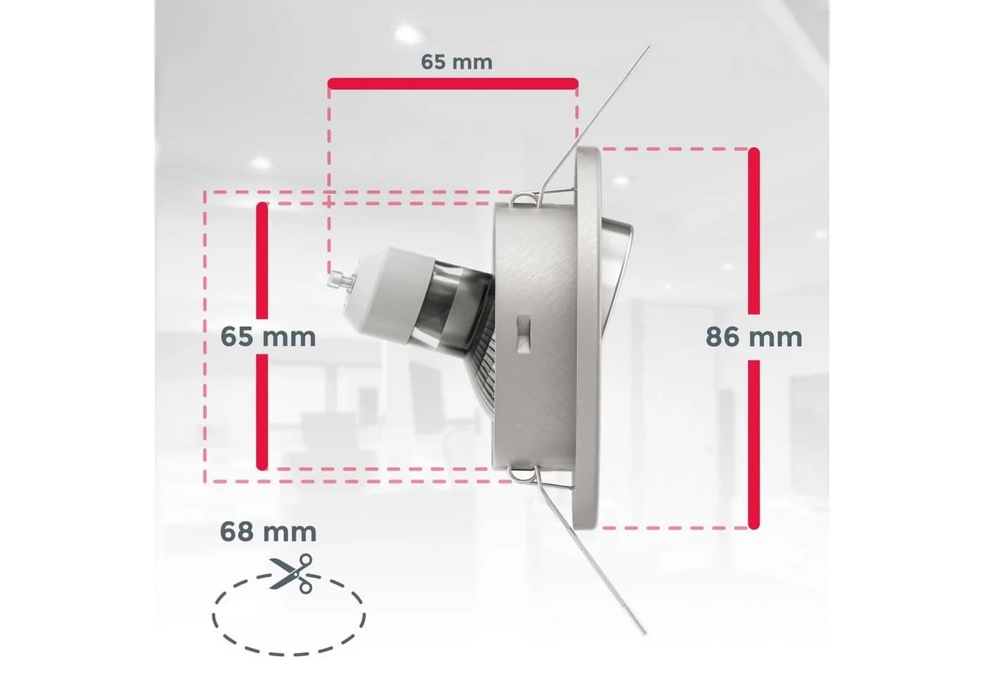 B.K.Licht LED Einbaustrahler schwenkbar inkl. 3W GU10 warmweiß - Bild 3