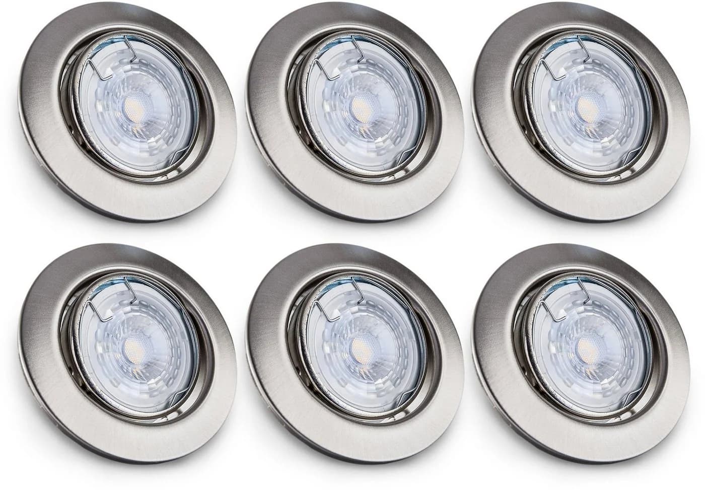 B.K.LICHT 6er Set LED Einbaustrahler Dimmbar Schwenkbar Silber - Bild 2