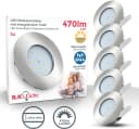 B.K.LICHT LED Einbaustrahler 5er Set IP44 Dimmbar Nickelfarben Bild 2