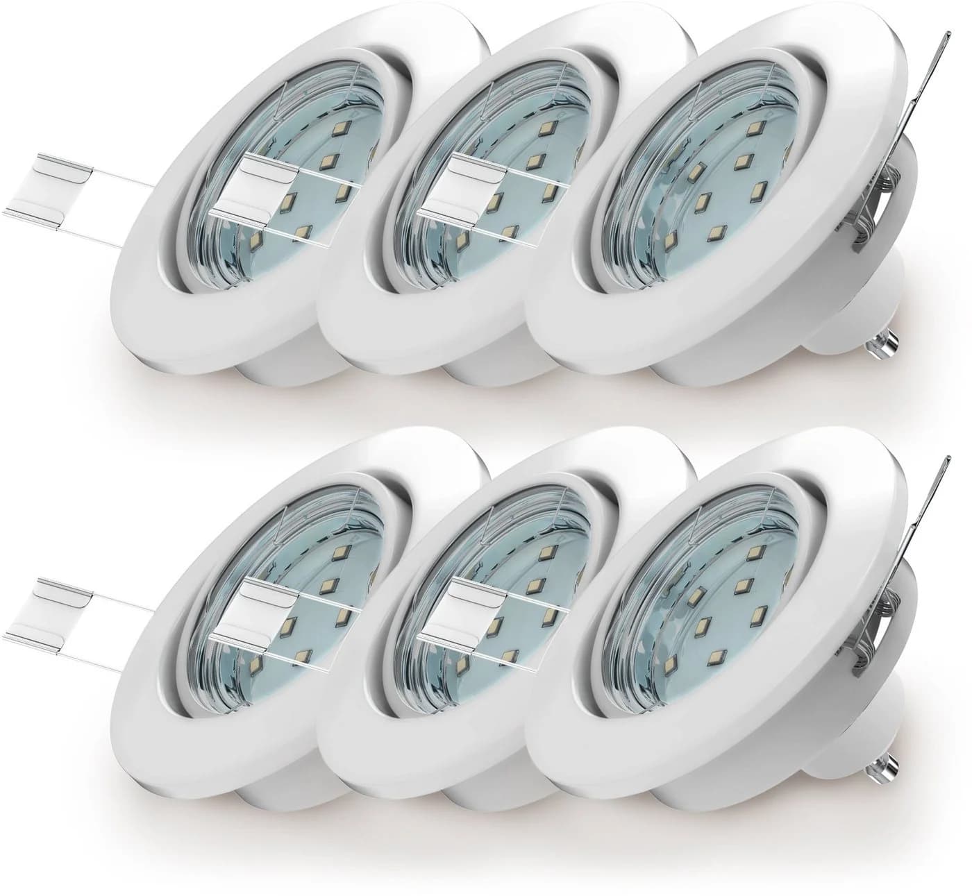 B.K.Licht LED Einbauleuchte 6er Set Schwenkbar Warmweiß