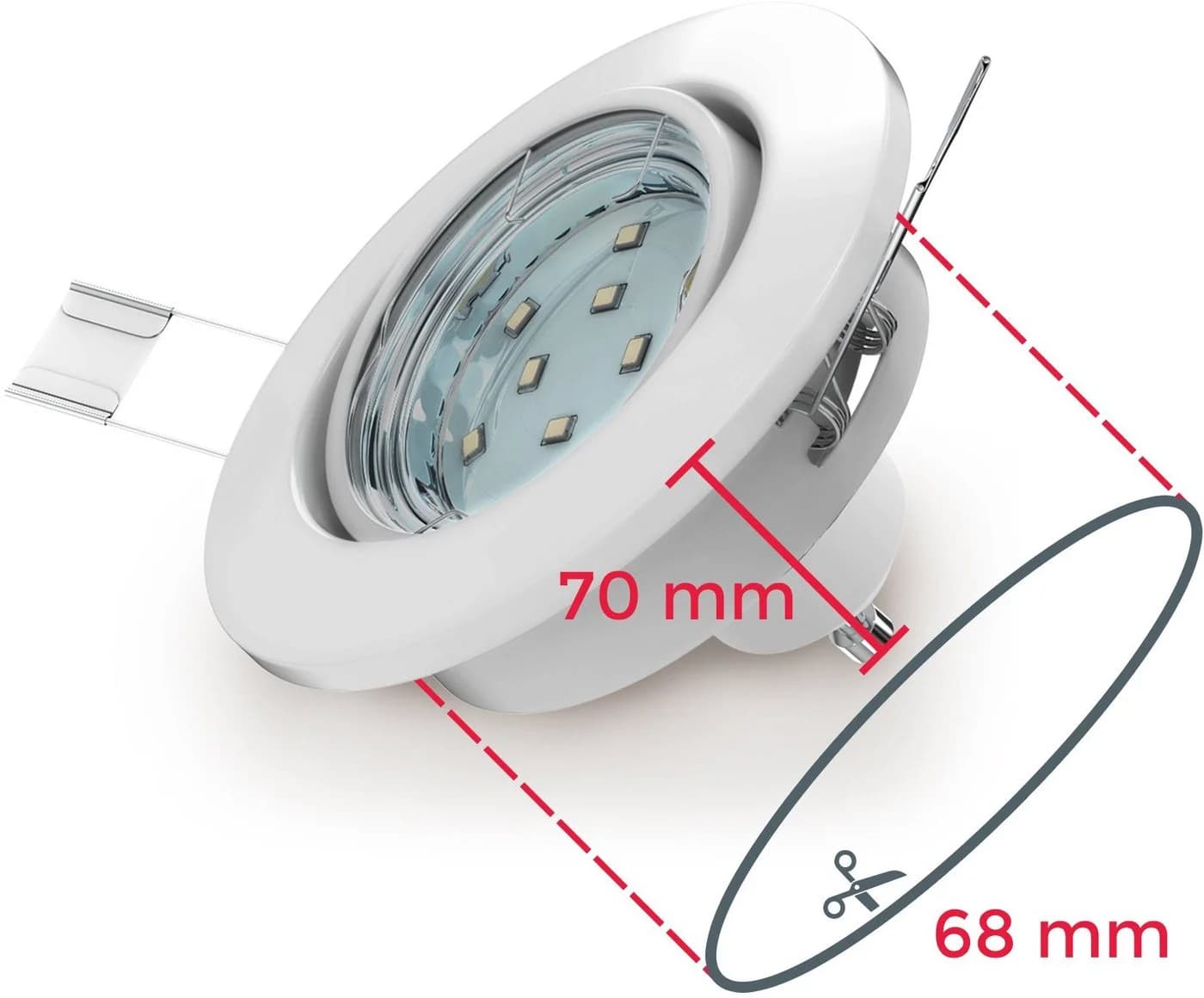 B.K.Licht LED Einbauleuchte 6er Set Schwenkbar Warmweiß - Bild 3