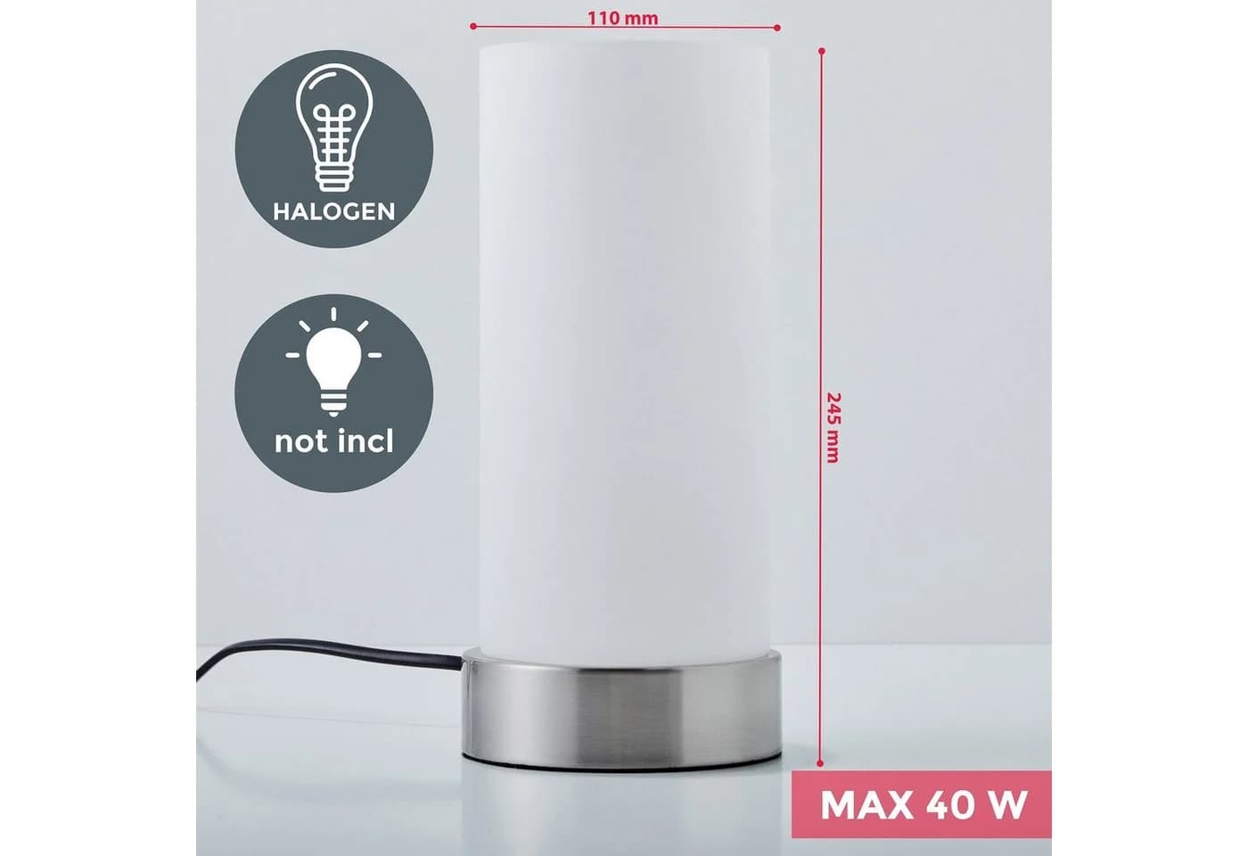 B.K.LICHT Tischleuchte Isa Weiß Touchdimmer LED - Bild 4