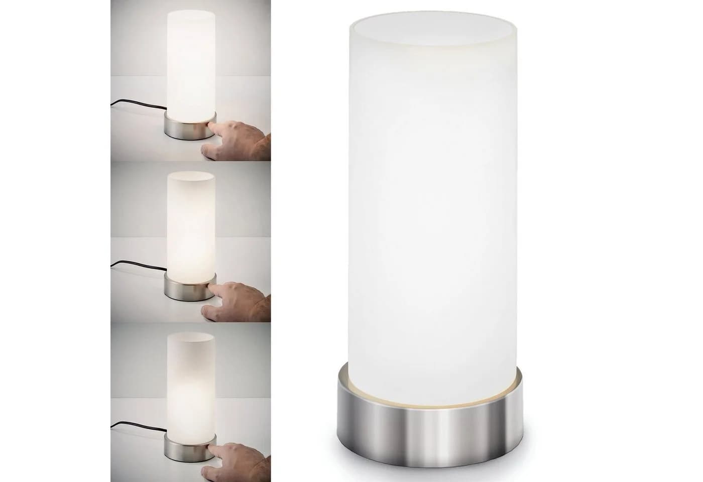 B.K.LICHT Tischleuchte Isa Weiß Touchdimmer LED - Bild 5