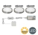 B.K.Licht LED Unterbauleuchte 3er Set Warmweiß Aluminium Modern Bild 1