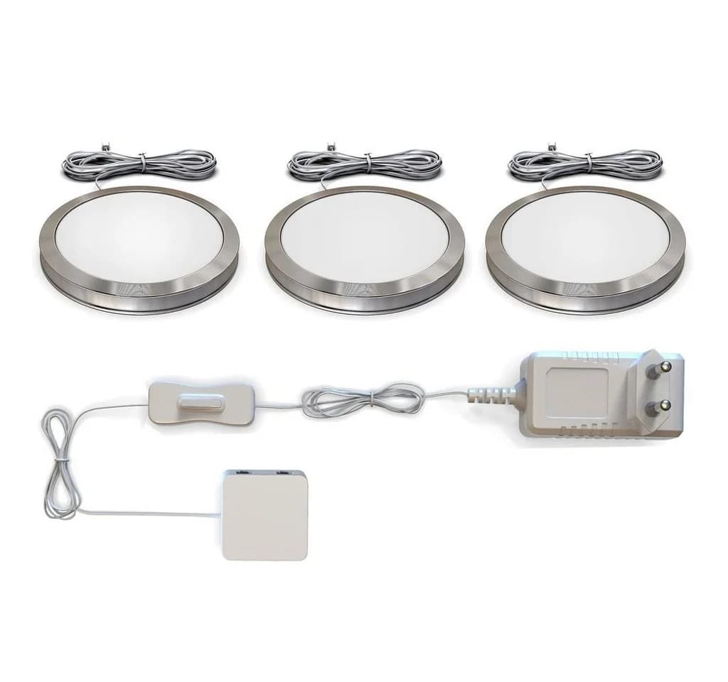 B.K.Licht LED Unterbauleuchte 3er Set Warmweiß Aluminium Modern - Bild 2