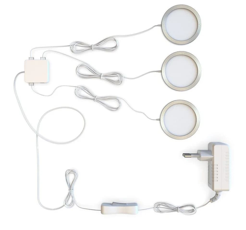 B.K.Licht LED Unterbauleuchte 3er Set Warmweiß Aluminium Modern - Bild 4