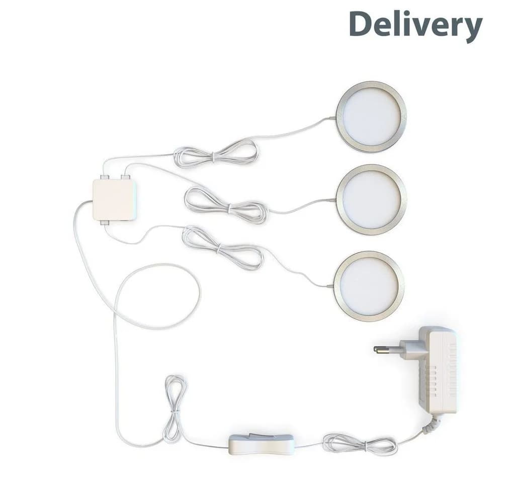 B.K.Licht LED Unterbauleuchte 3er Set Warmweiß Aluminium Modern - Bild 5