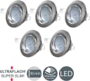 B.K.Licht LED Einbaustrahler 5er Set Schwenkbar Matt-Nickel Bild 1