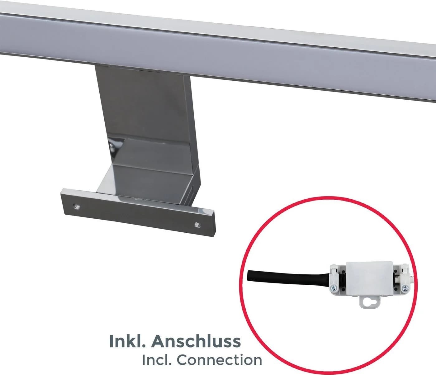 B.K.Licht LED Spiegelleuchte Carina IP44 chrom/schwarz 60cm - Bild 2