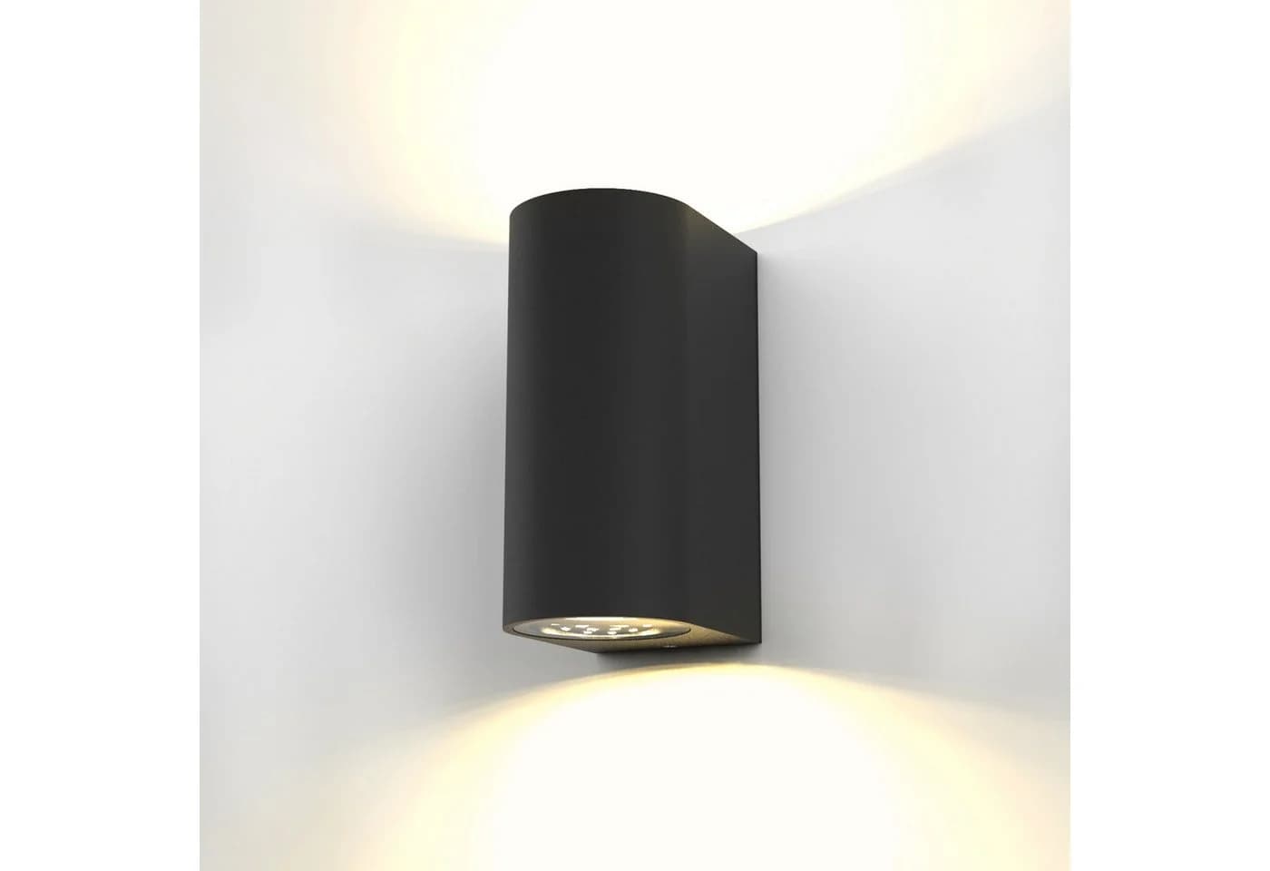 B.K.Licht Außen-Wandleuchte LED Volans Schwarz/Weiß IP44