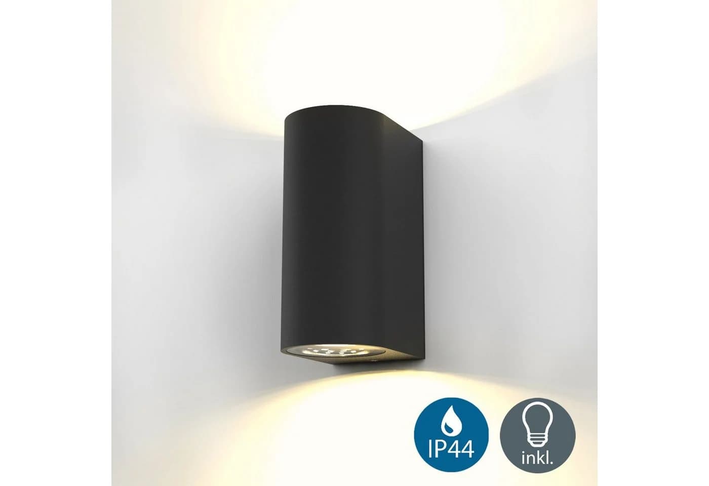 B.K.Licht Außen-Wandleuchte LED Volans Schwarz/Weiß IP44 - Bild 2