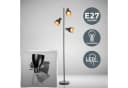 B.K.LICHT Stehlampe 3-flammig Schwarz-Gold Retro Design Bild 1