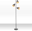 B.K.LICHT Stehlampe 3-flammig Schwarz-Gold Retro Design Bild 2