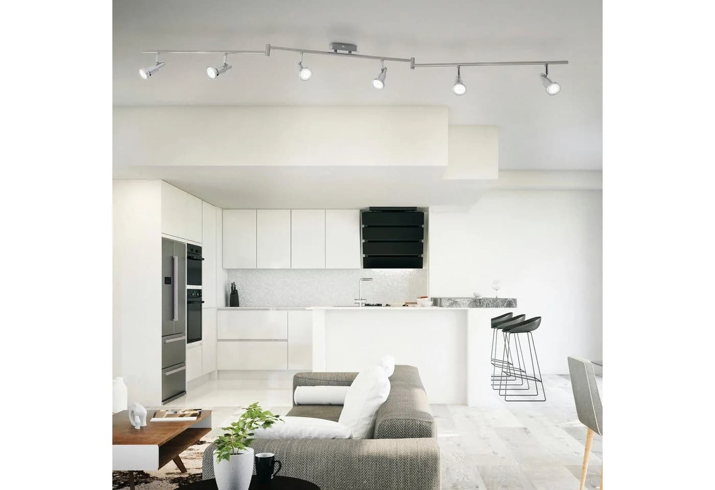 B.K.LICHT LED Deckenspots 6-flammig schwenkbar drehbar silber - Bild 4