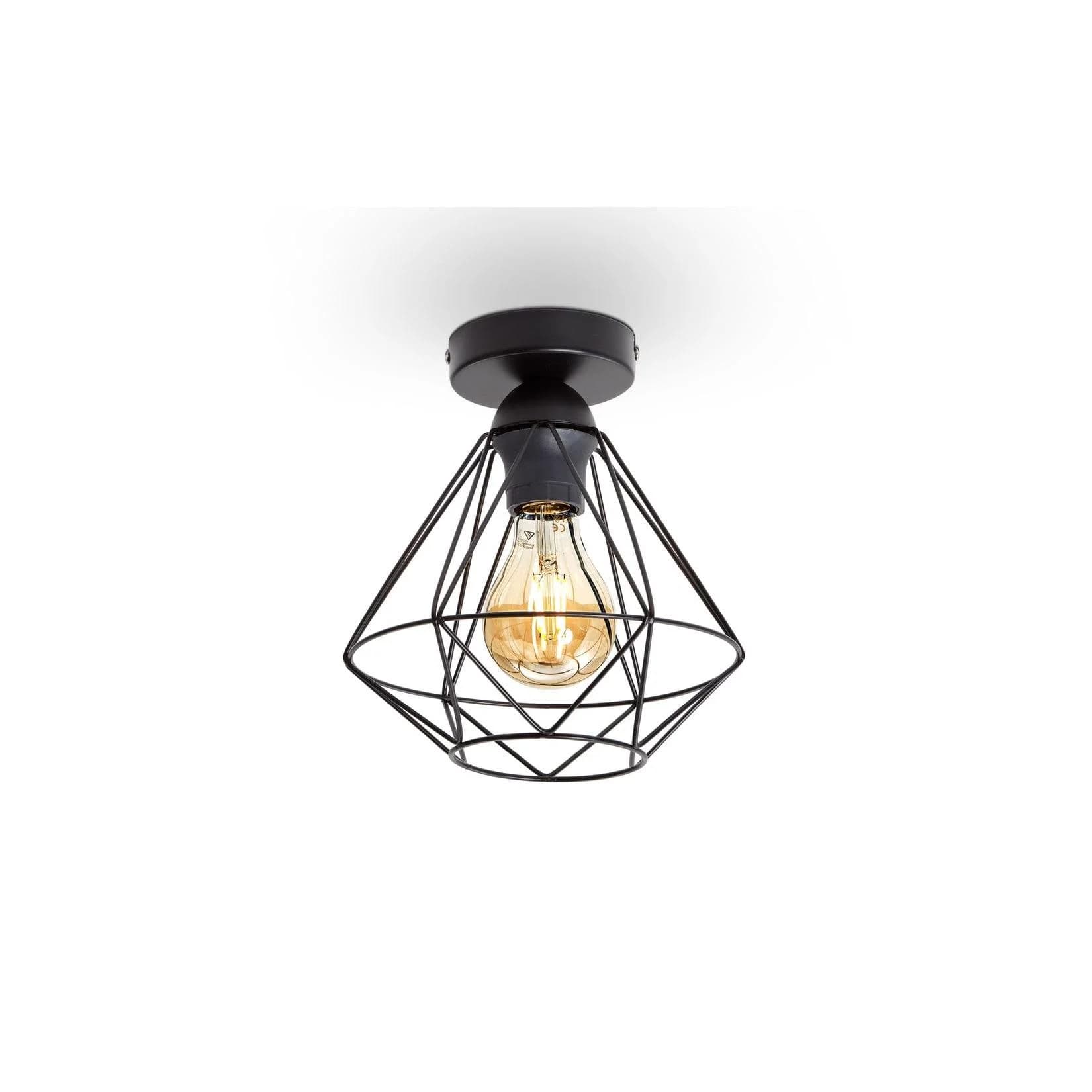 B.K.Licht Retro Deckenleuchte Draht Schwarz E27 Industrial