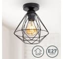 B.K.Licht Retro Deckenleuchte Draht Schwarz E27 Industrial Bild 3