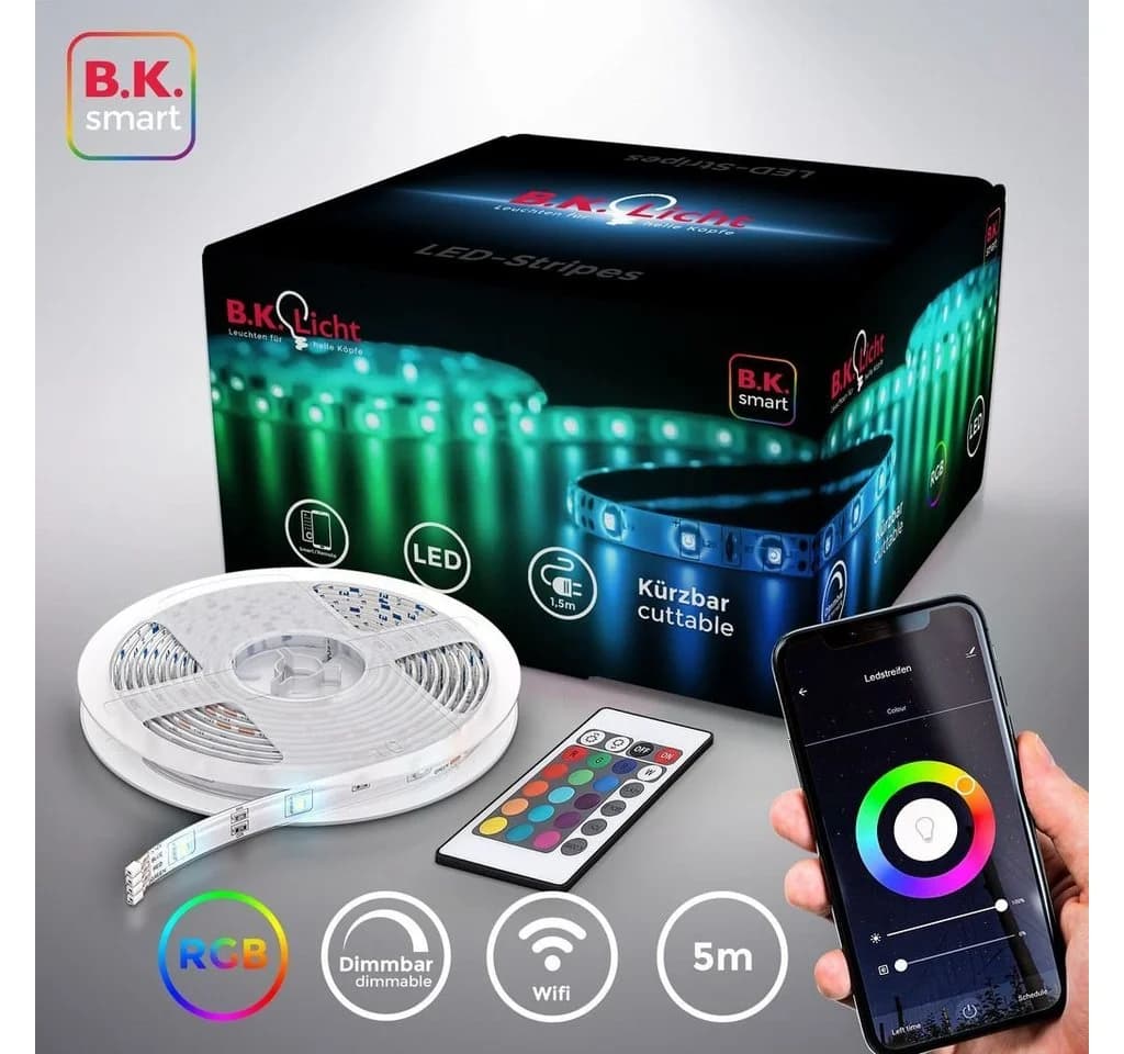B.K.Licht Smart LED Strip 5M Weiß WLAN App Steuerung - Bild 2