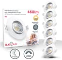 B.K.Licht LED Einbaustrahler 6er Set Ultra-flach Schwenkbar Weiß Bild 1