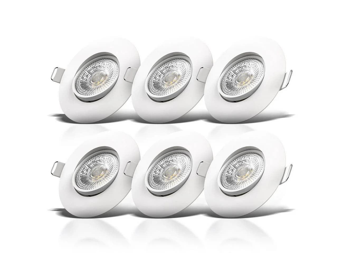 B.K.Licht LED Einbaustrahler 6er Set Ultra-flach Schwenkbar Weiß - Bild 2