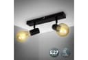 B.K.LICHT LED Deckenspots Schwarz 2-flammig Industriestil Bild 1