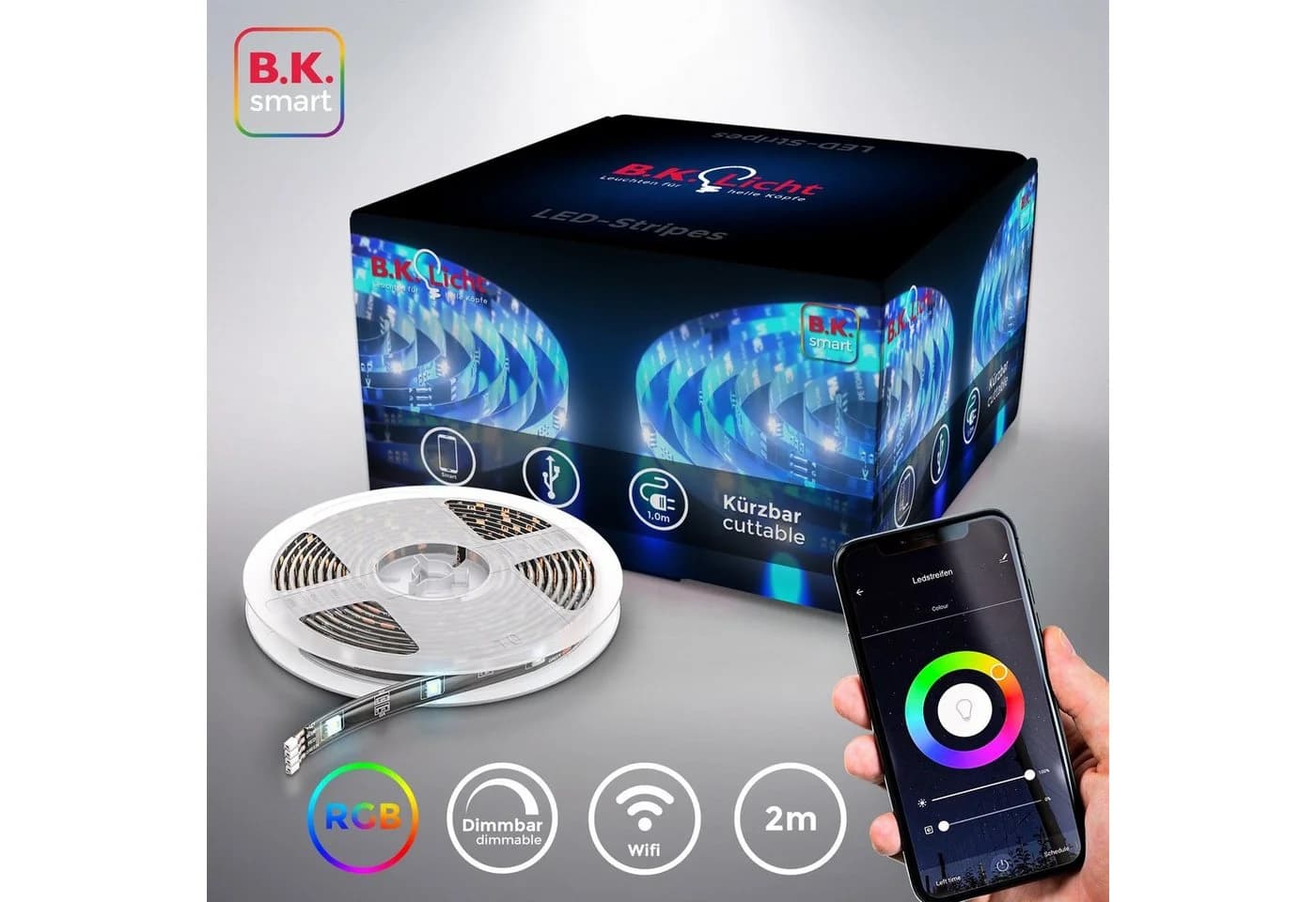 B.K.LICHT LED-Streifen Schwarz Smart Home WiFi Appsteuerung - Bild 2