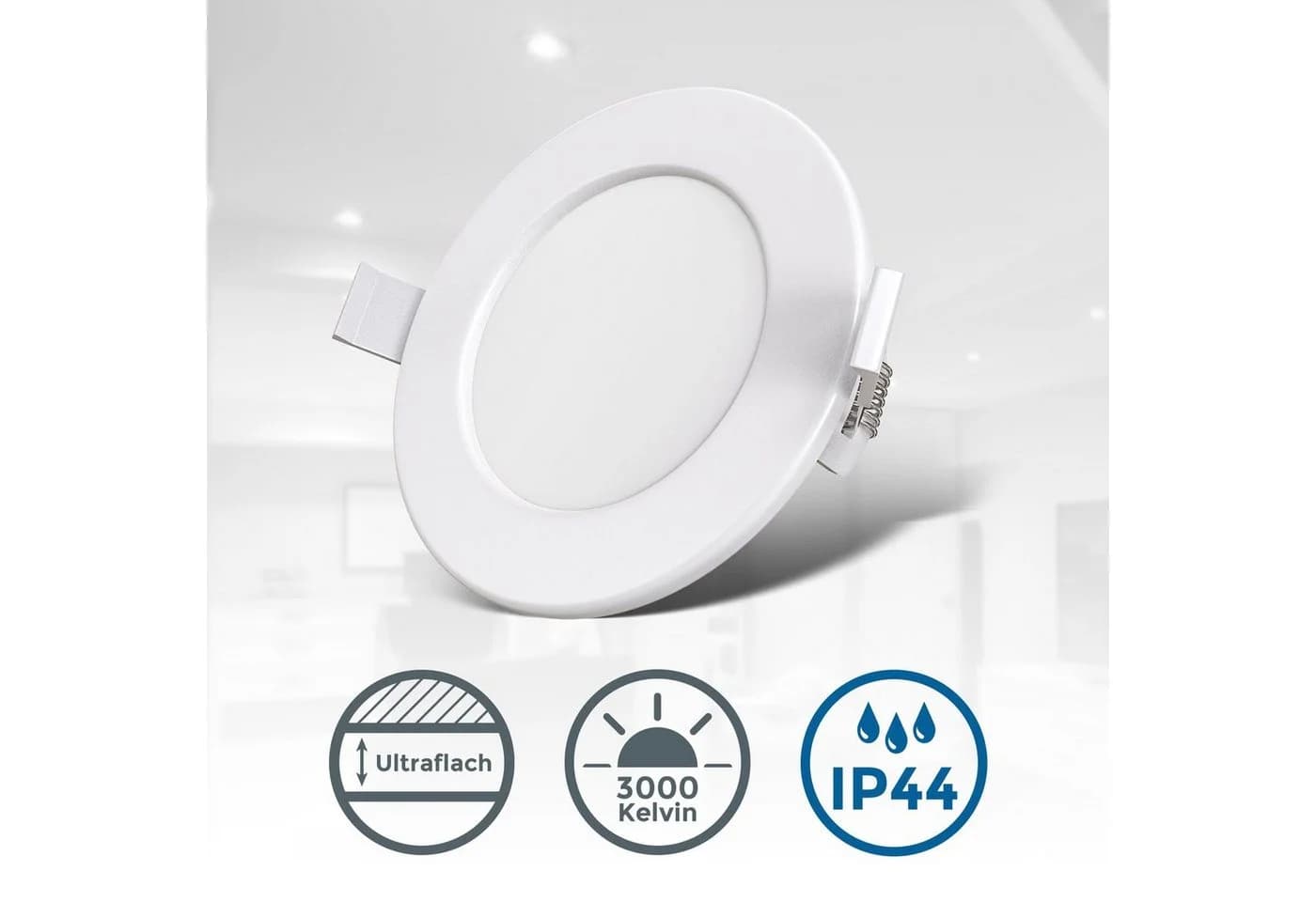 B.K.LICHT LED Einbauleuchte 9er Set Weiß IP44 Bad - Bild 3