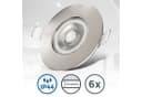 B.K.LICHT LED Einbaustrahler 6er Set IP44 Bad Ultraflach Matt-Nickel Bild 3